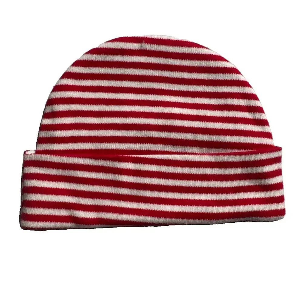 Georgia Bulldogs Baby Beanie Newborn Red White Striped Cotton UGA NCAA Hat